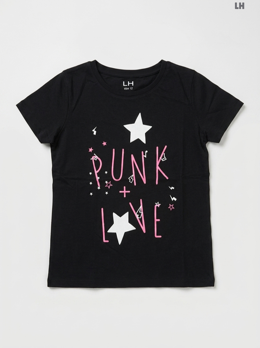 LH Kids Short-Sleeve "Punk Love" Graphic T-Shirt – Black