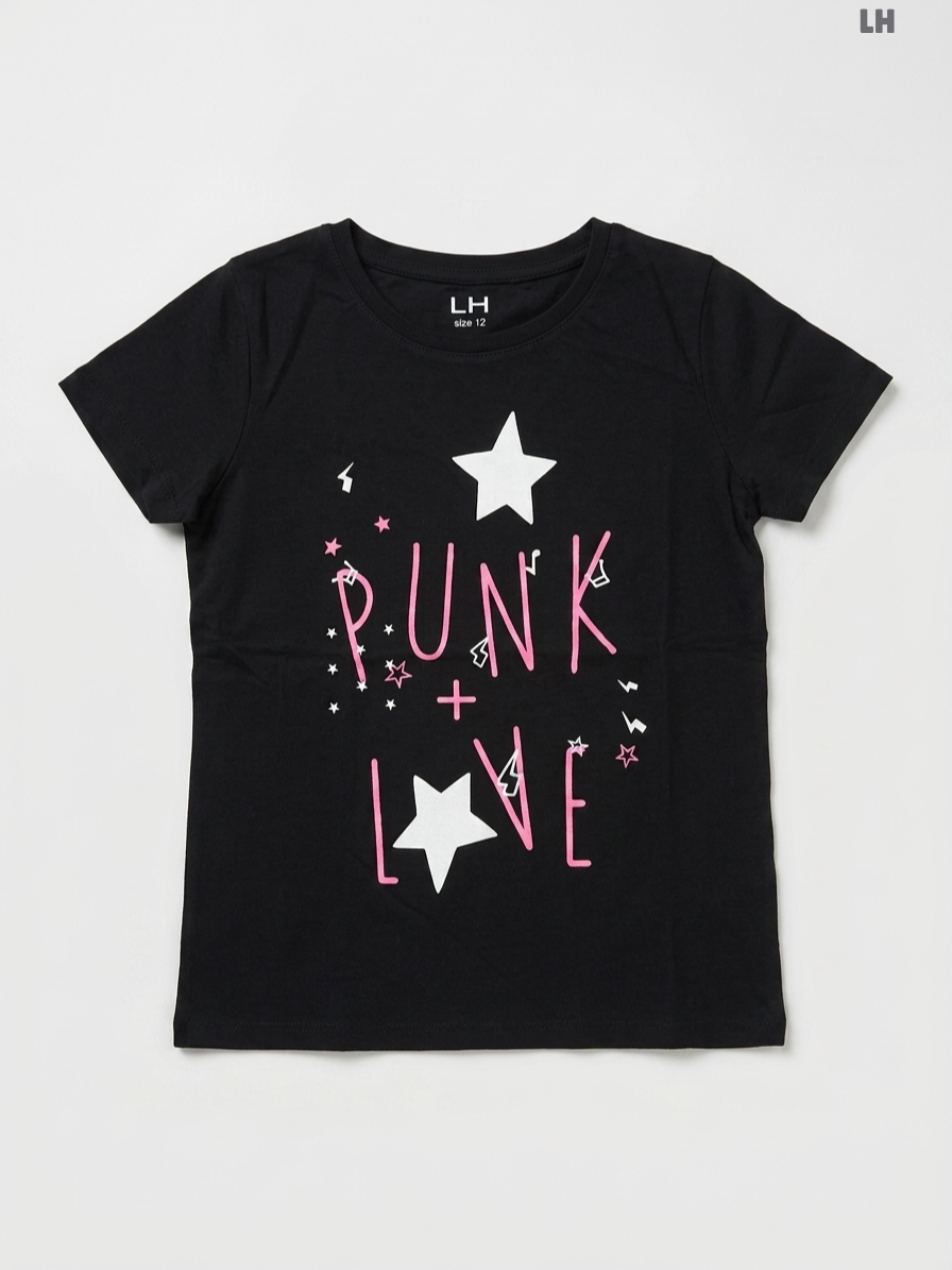 LH Kids Short-Sleeve "Punk Love" Graphic T-Shirt – Black