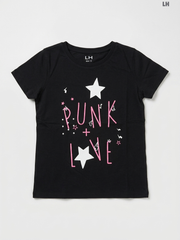 LH Kids Short-Sleeve "Punk Love" Graphic T-Shirt – Black