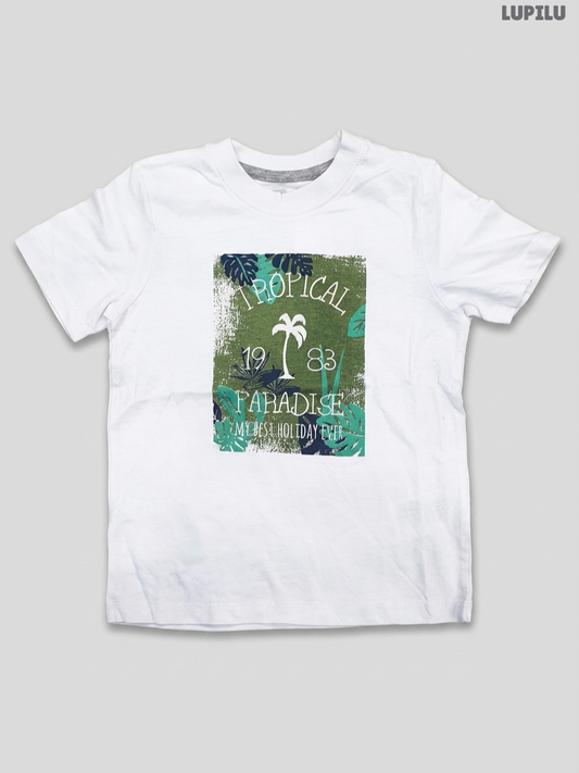 Lupilu Kids Short-Sleeve "Tropical Paradise" Graphic T-Shirt – White