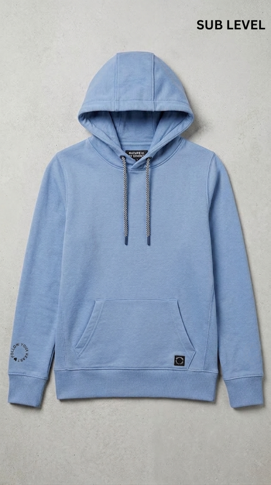 SUB LEVEL WOMENS BASIC MIDDLE BLUE HOODIE