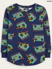 Okaïdi Kids' Retro Boombox Print Long-Sleeve Top