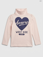 LH Kids' Light Pink "Amore West Side 1985" Turtleneck Top
