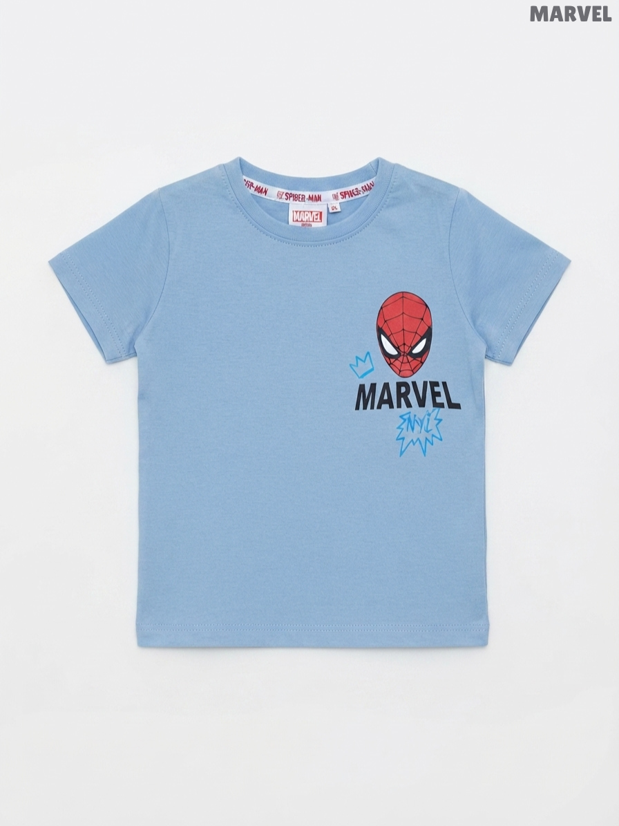 Marvel Spider-Man Kids T-Shirt – Light Blue Superhero Tee for Boys