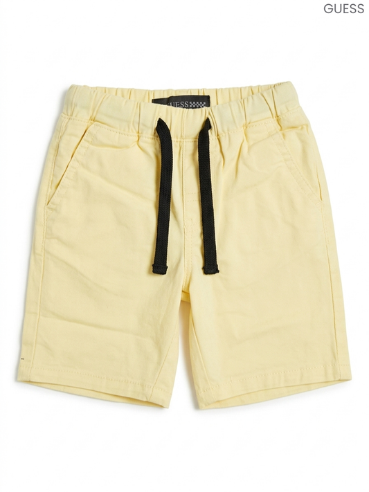 GUESS Kids' Pastel Yellow Shorts | Casual Drawstring Cotton Shorts