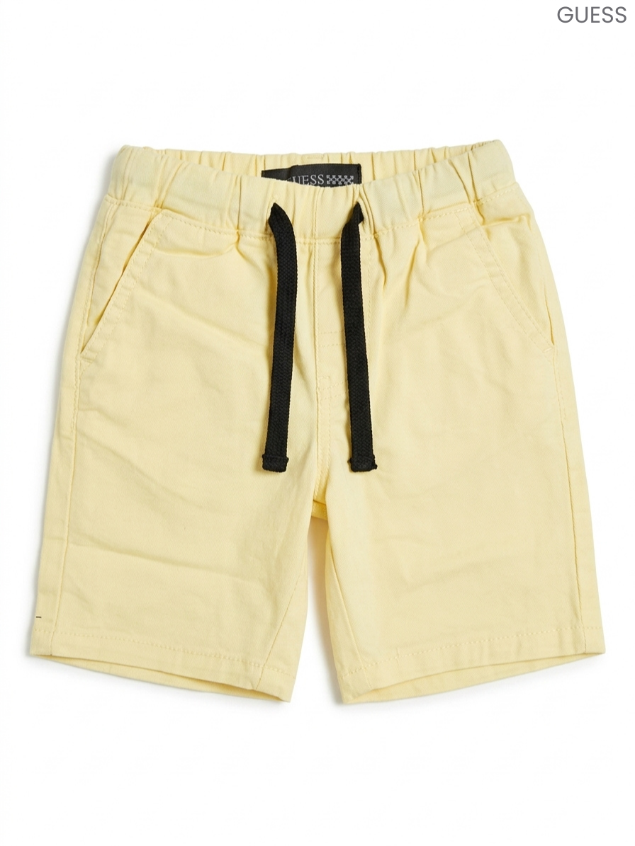 GUESS Kids' Pastel Yellow Shorts | Casual Drawstring Cotton Shorts