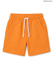 PRENATAL Kids' Orange Sweat Shorts | Cotton Drawstring Casual Shorts