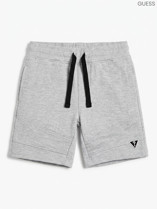 GUESS Kids' Grey Melange Sweat Shorts | Panel Contrast Drawstring Shorts