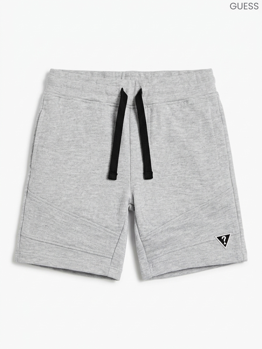 GUESS Kids' Grey Melange Sweat Shorts | Panel Contrast Drawstring Shorts