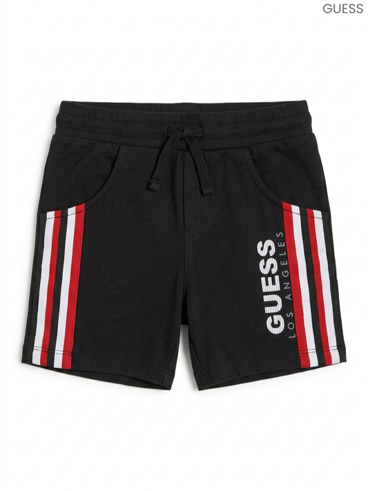 GUESS Kids' Black Side-Striped Sweat Shorts | Drawstring Logo Shorts