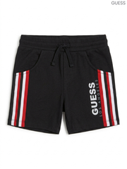 GUESS Kids' Black Side-Striped Sweat Shorts | Drawstring Logo Shorts