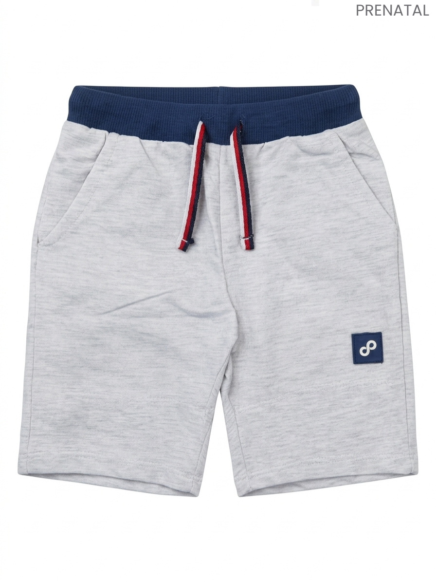 PRENATAL Kids' Grey Sweat Shorts | Contrast Navy Waistband Drawstring Shorts