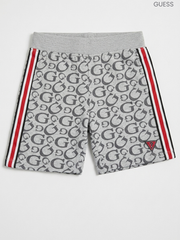 GUESS Kids' Grey Monogram Shorts | All-Over Logo Side-Striped Shorts