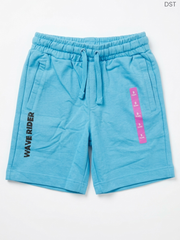 Boys' Bright Blue Sweat Shorts | 'Wave Rider' Print Drawstring Shorts