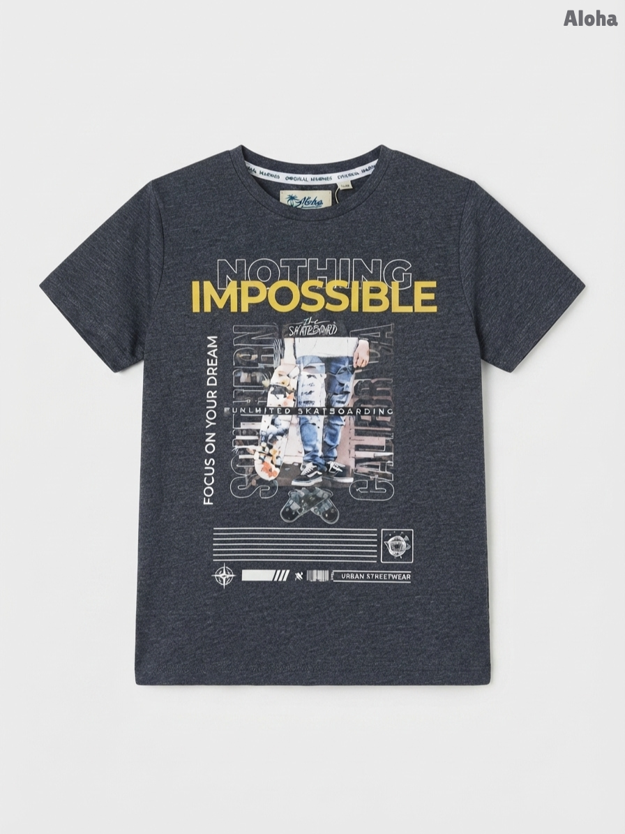 Kids Graphic T-Shirt | Aloha Skateboarding Tee for Boys