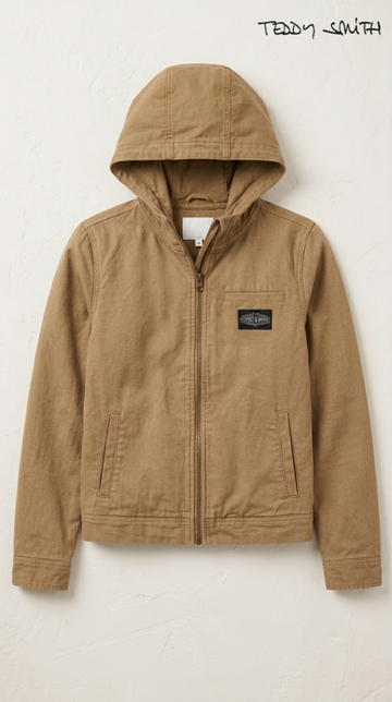 TEDDY SMITH WOMENS HOODED DENIM JACKETS