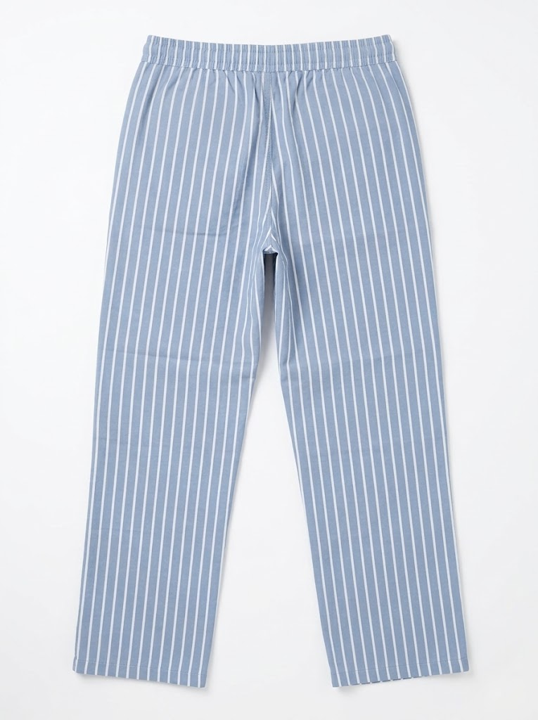 UNIT Men's Blue Striped Casual Trousers with Contrast Drawstring Waist