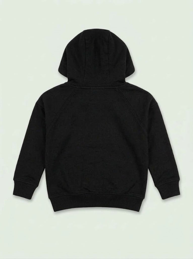Boys BRANDED ' Black Pullover Hoodie with Red Chest Emblem