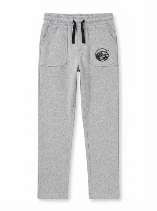Boys' Casual Cotton Graphic Jogger Pants – Grey