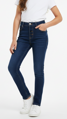 DL GIRLS CHLOE SKINNY HIGH RISE BLUE DENIM JEANS