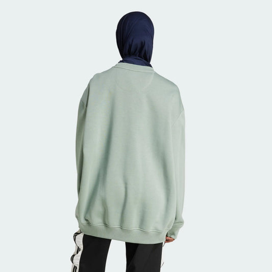 ADI Essentials Fleece Long Oversized Crew Sweatshirt - Smgarment's
