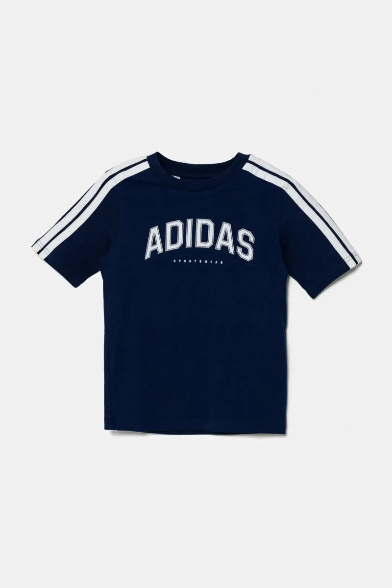 ADI Navy Blue With Print Kids Cotton T Shirt - Smgarment's