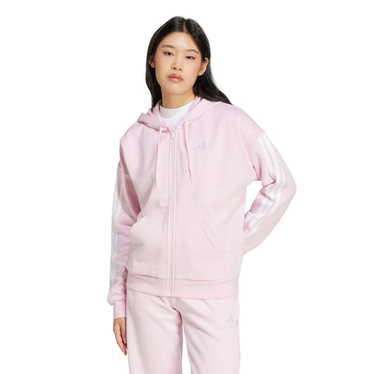 Women Essentials 3-Stripes Full-Zip Fleece Hoodie