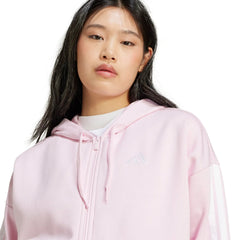 Women Essentials 3-Stripes Full-Zip Fleece Hoodie