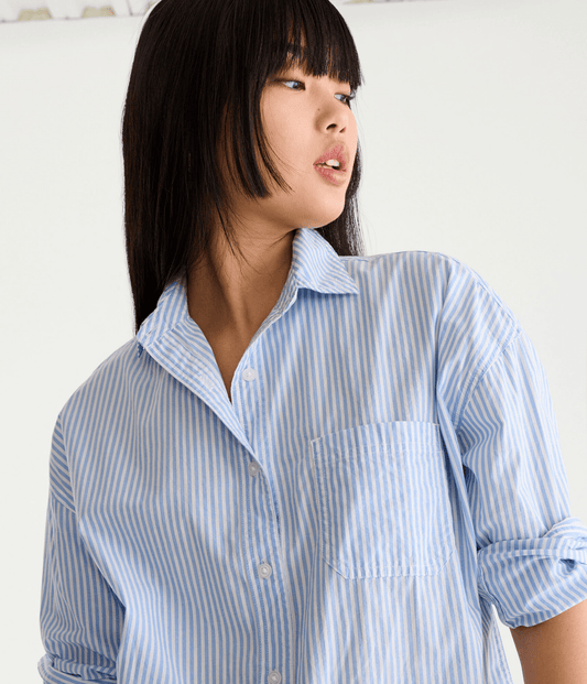 AEROPOSTALE Women's Long Sleeve Striped Shirt - Smgarment's