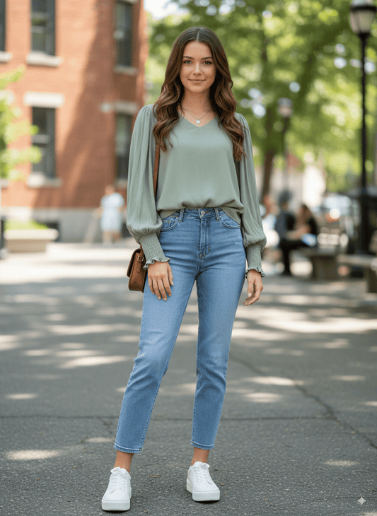 AIFER V - NECK WESTERN TOP - Smgarment's