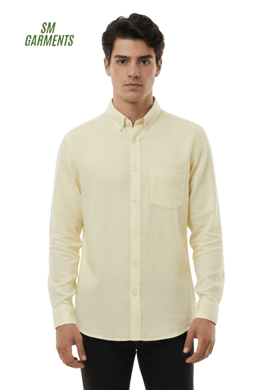 ASTEEN MENS PLAIN YELLOW SHIRT - Smgarment's