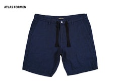 ATLASFORMEN BLUE LINEN SHORT - Smgarment's