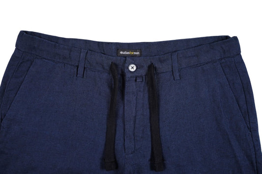 ATLASFORMEN BLUE LINEN SHORT - Smgarment's