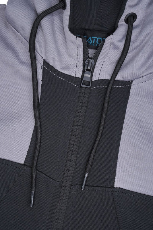 AVIATOR KIDS Color - Block Zip - Up Hoodie – Graphite & Charcoal - Smgarment's