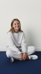 ZR Girls Basic Crew Grey Marl Sweatshirt And trouser Suit