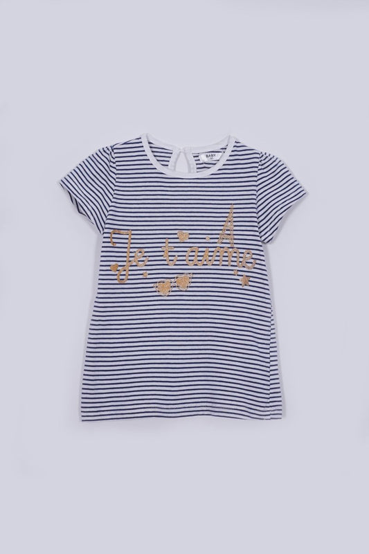 BABY STRIPED ROUND NECK TEE - Smgarment's