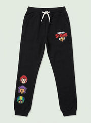 BRANDED Boys Black Brawl Stars Print Joggers & Sweatpants