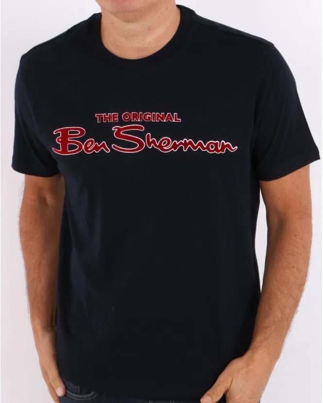 Ben Sherman Signature Flock T-shirt Dark Navy - Smgarment's