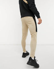 BERSHKA Joggers In Stone With Black Mesh Panels - Smgarment's