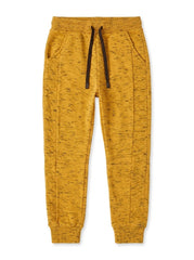 KIDS BRANDED' Mustard Yellow Quilted Side Panel Fleece Jogger Sweatpants