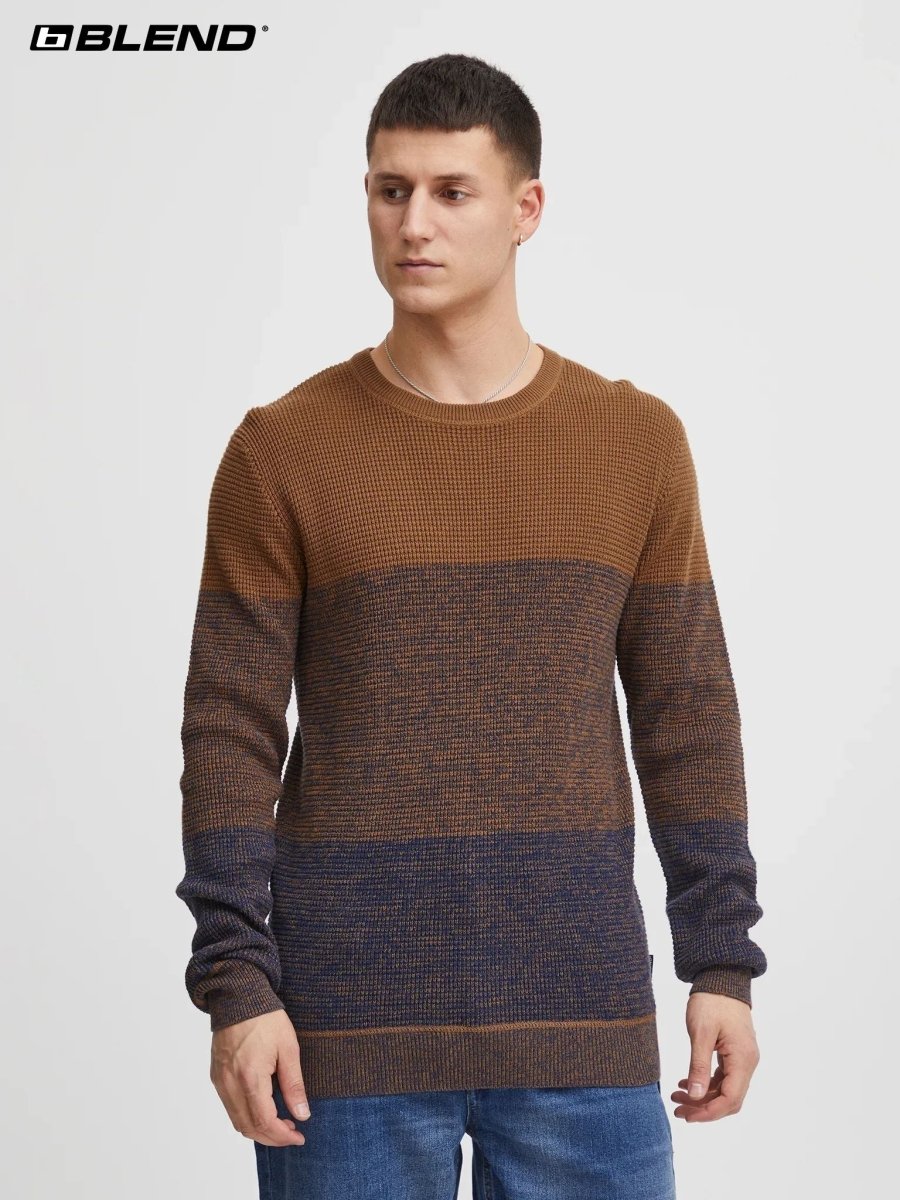 BLEND Dark Blue Regular Fit Sweater - Smgarment's