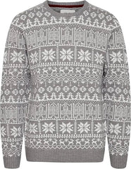 BLEND Men's Round Neck Christmas Knitted Sweater Fine Knit Pullover - Smgarment's