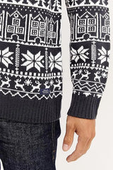 BLEND Men's Round Neck Fine Knit Pullover Christmas Knitted Sweater - Smgarment's