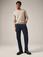 Blue Indigo Rinse Single Straight Fit Classic Stretch Jeans - Smgarment's