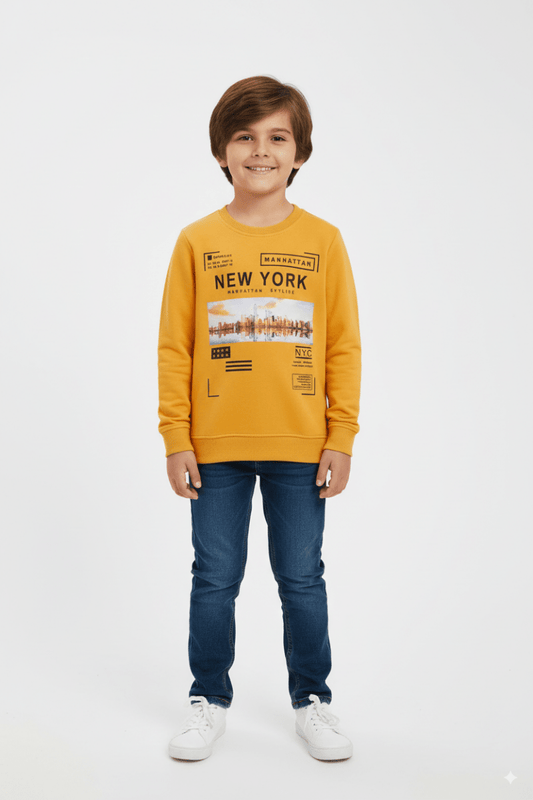 Boy Mustard Yellow NYC Sweatshirt - Smgarment's