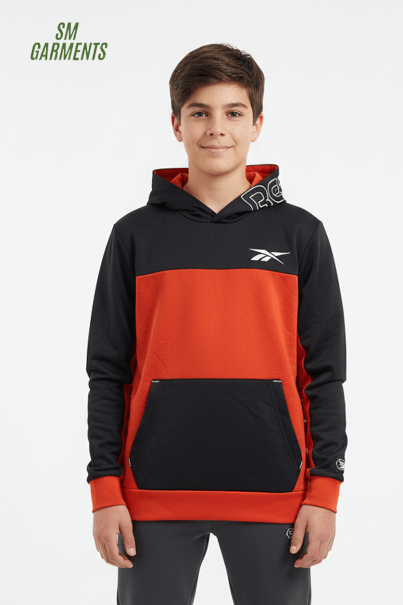 BOYS BLACK AND RED HOODIE - Smgarment's