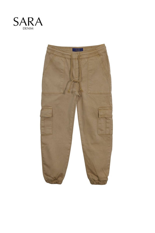 Boys Khaki Cargo Jogger Pants - Smgarment's