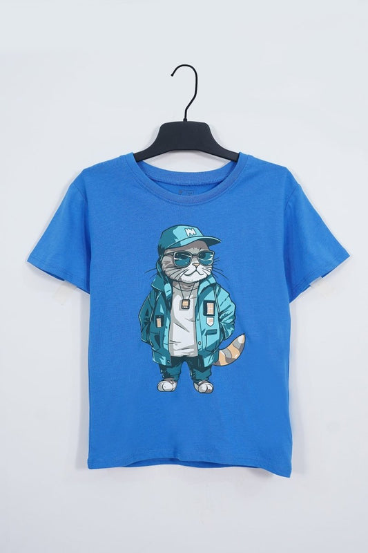 BOYS Urban Style Cool Cat Graphic Tee - Smgarment's