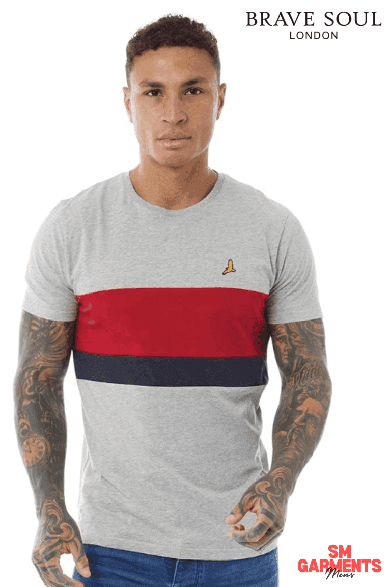 BRAVE SOUL ALLEN T - SHIRT LIGHT GREY MARL - SMgarment's