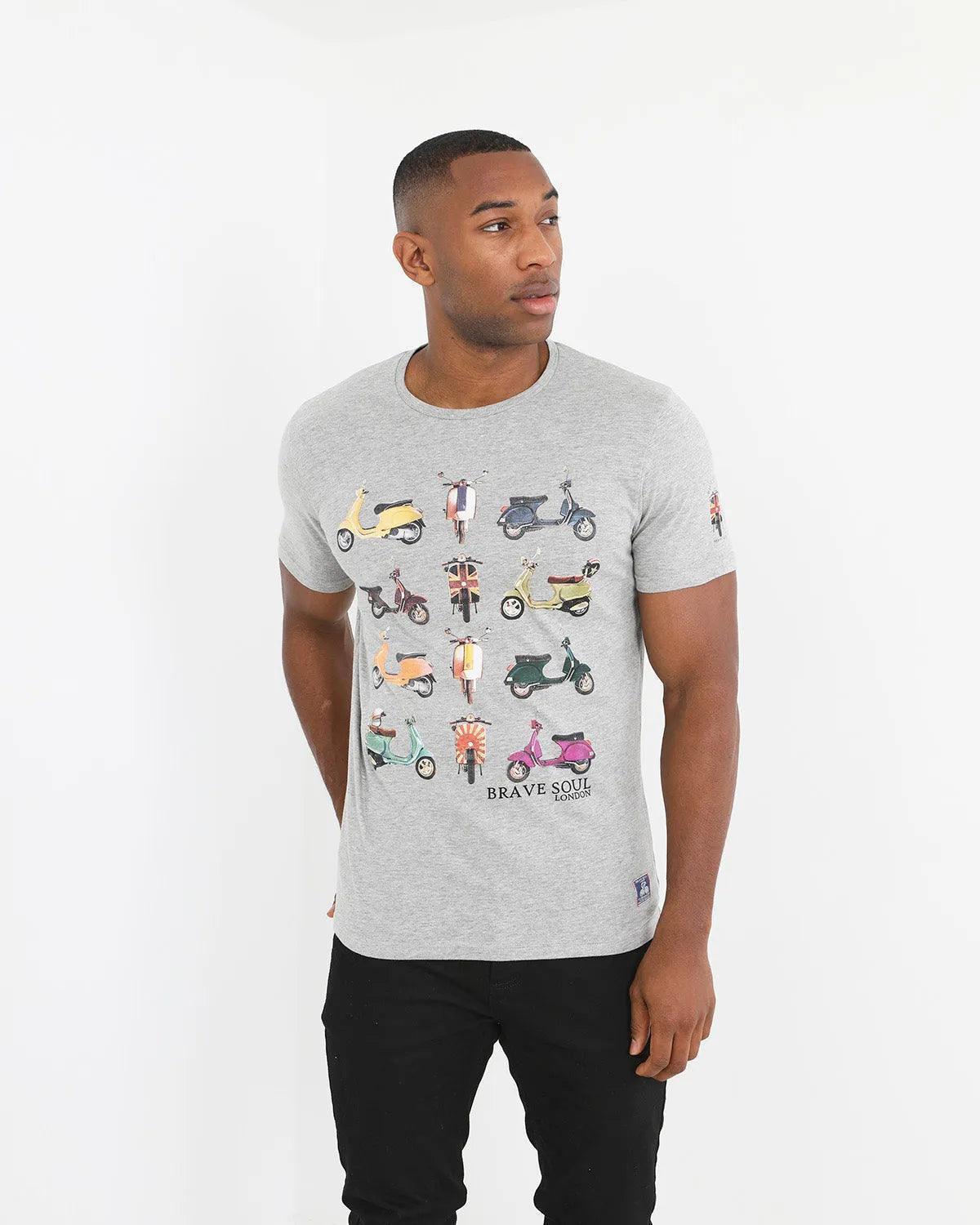 BRAVE SOUL VESPA SHORT SLEEVES T - SHIRT - SMgarment's